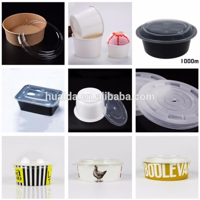 Pp jetables à grande vitesse mettent en forme de tasse la machine de cachetage de couvercle pour la boîte de papier
